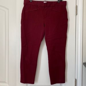 Gap maroon skinny ankle pants 12p